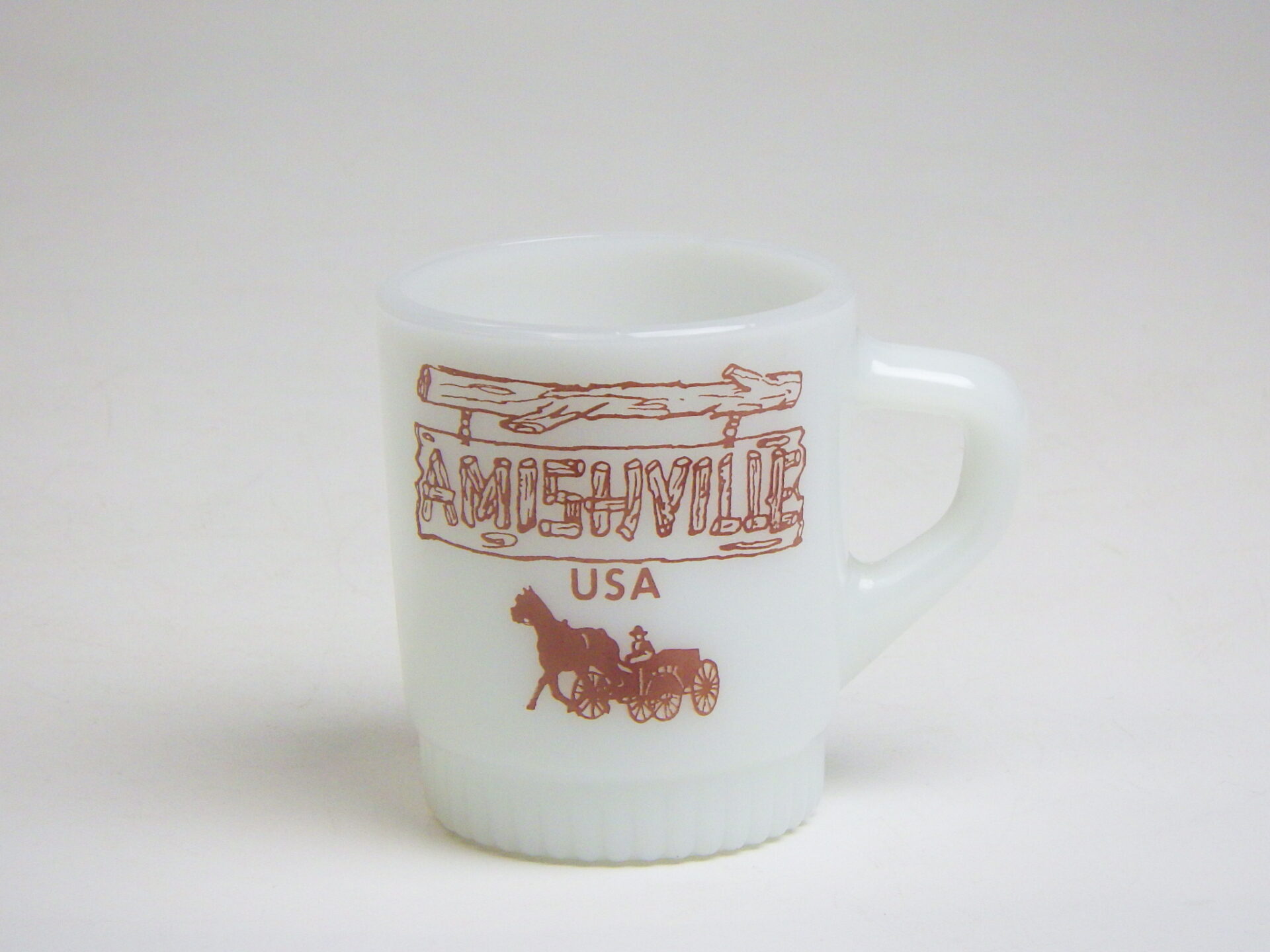 Fire king AMISHVILLE Mug ファイヤーキング リブドボトム